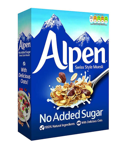 alpen blu no sugar added 560gm