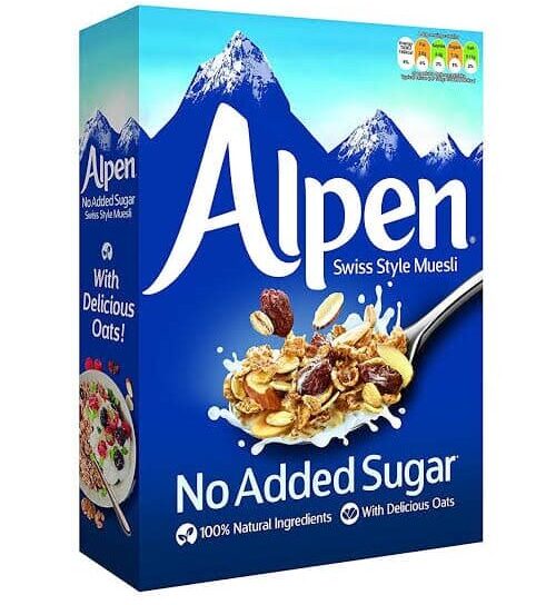 alpen blu no sugar added 560gm