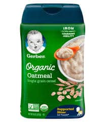 Gerber Organic Oatmeal Cereal 454gm