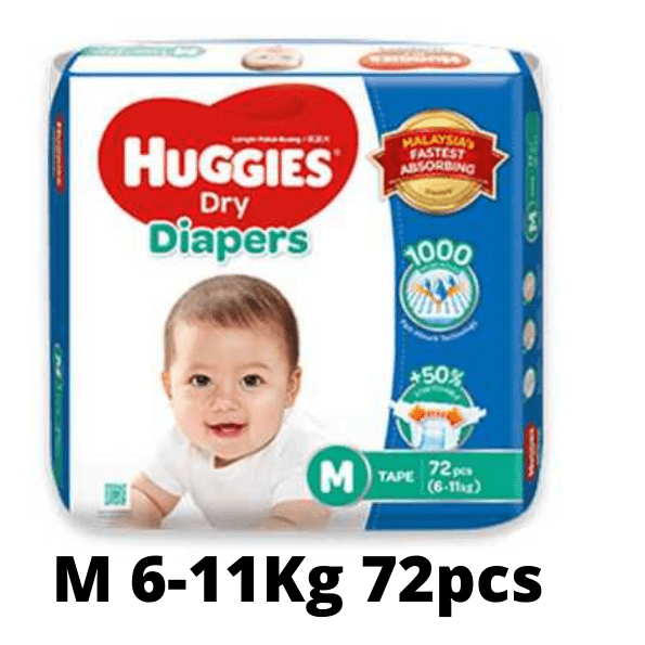 Huggies Baby Diaper M 6-11kg 72pcs