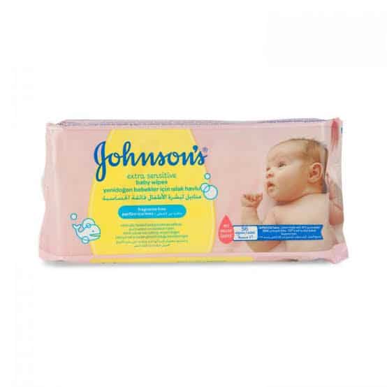 Johnson's Extra Sensitive Baby Wipes 56pcs