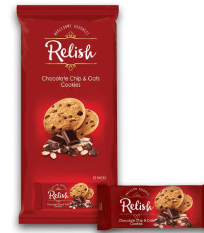 Relish Chocolate chips & OATS Cookies (12 pack) 504GM